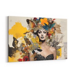 Flowers & Butterfly Women 12 Fusion Collage Wall Art