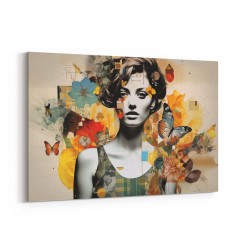 Flowers & Butterfly Women 13 Fusion Collage Wall Art