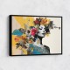 Frame Colour:: Black Flowers & Butterfly Women 14 Fusion Collage Wall Art