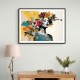 Framed Print Size:: Extra Large 120 x 90 cm Flowers & Butterfly Women 14 Fusion Collage Wall Art