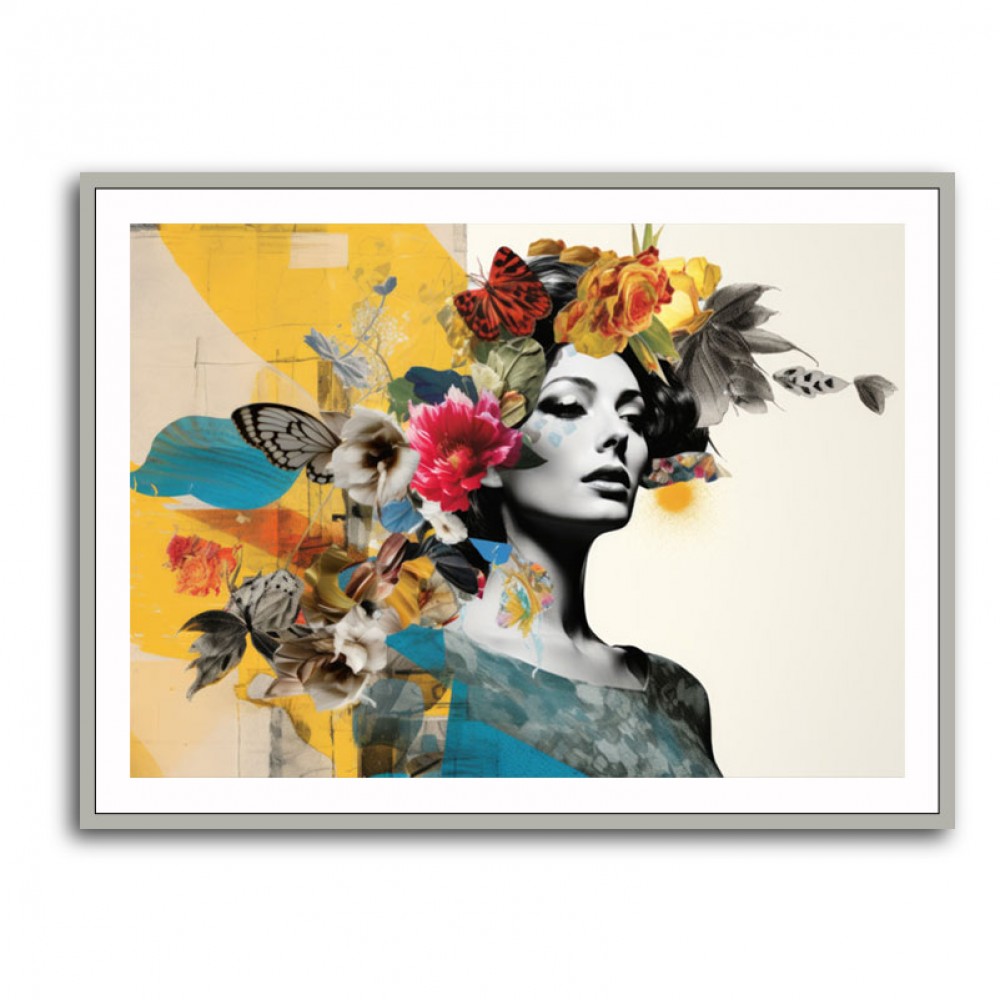 Flowers & Butterfly Women 14 Fusion Collage Wall Art Flowers & Butterfly Women 14 Fusion Collage Wall Art