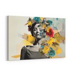 Flowers & Butterfly Women 15 Fusion Collage Wall Art