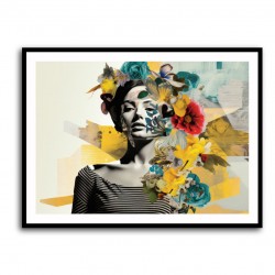 Flowers & Butterfly Women 15 Fusion Collage Wall Art