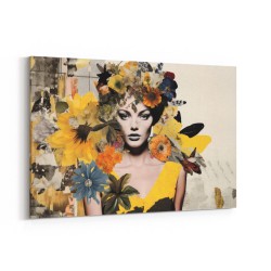 Flowers & Butterfly Women 16 Fusion Collage Wall Art