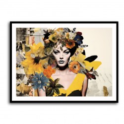 Flowers & Butterfly Women 16 Fusion Collage Wall Art