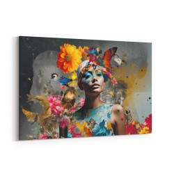 Flowers & Butterfly Women 17 Fusion Collage Wall Art