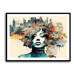 Urban Woman 9 Fusion Collage Wall Art