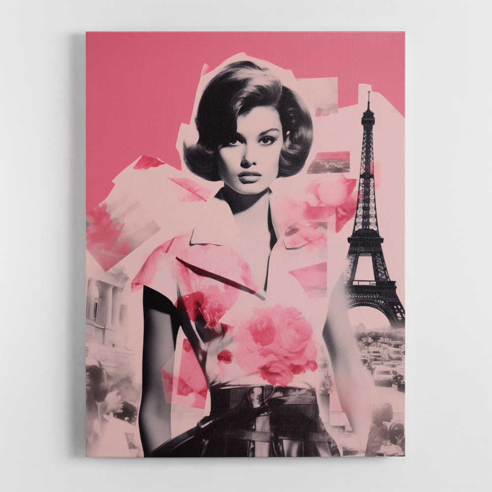 Eiffel Retro Pink Collage