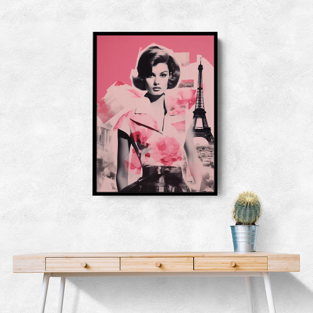 Eiffel Retro Pink Collage