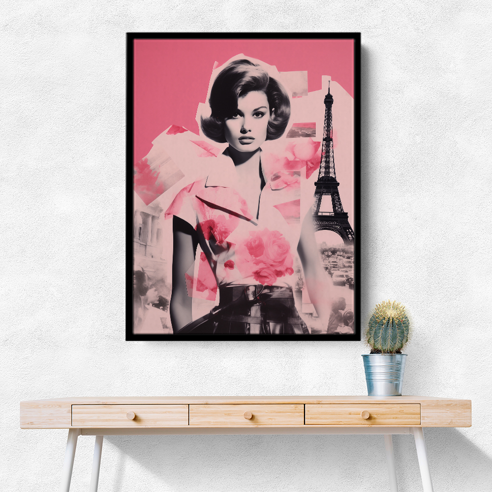 Eiffel Retro Pink Collage