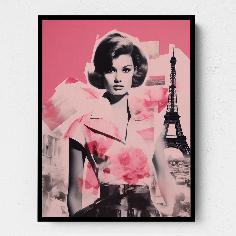 Eiffel Retro Pink Collage