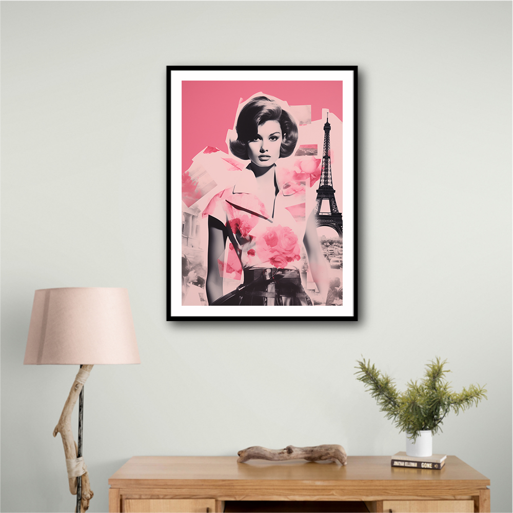 Eiffel Retro Pink Collage