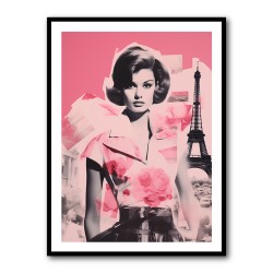 Eiffel Retro Pink Collage
