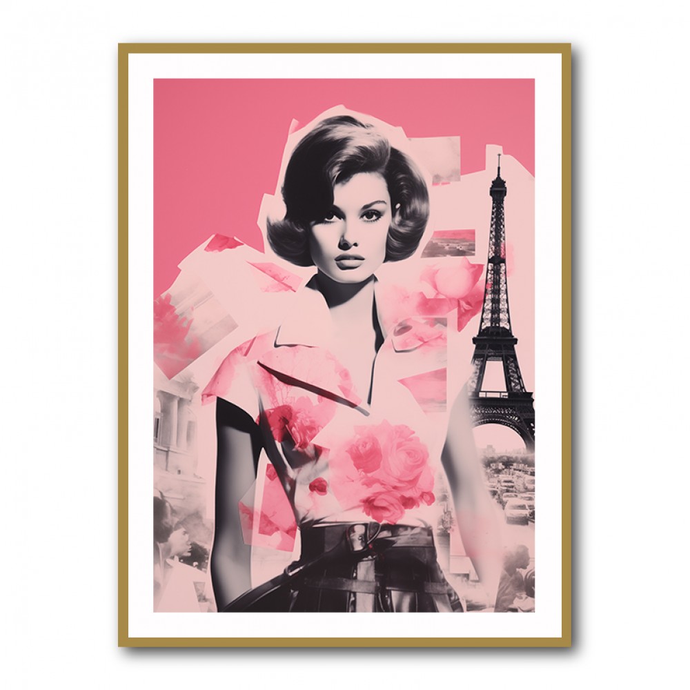 Eiffel Retro Pink Collage