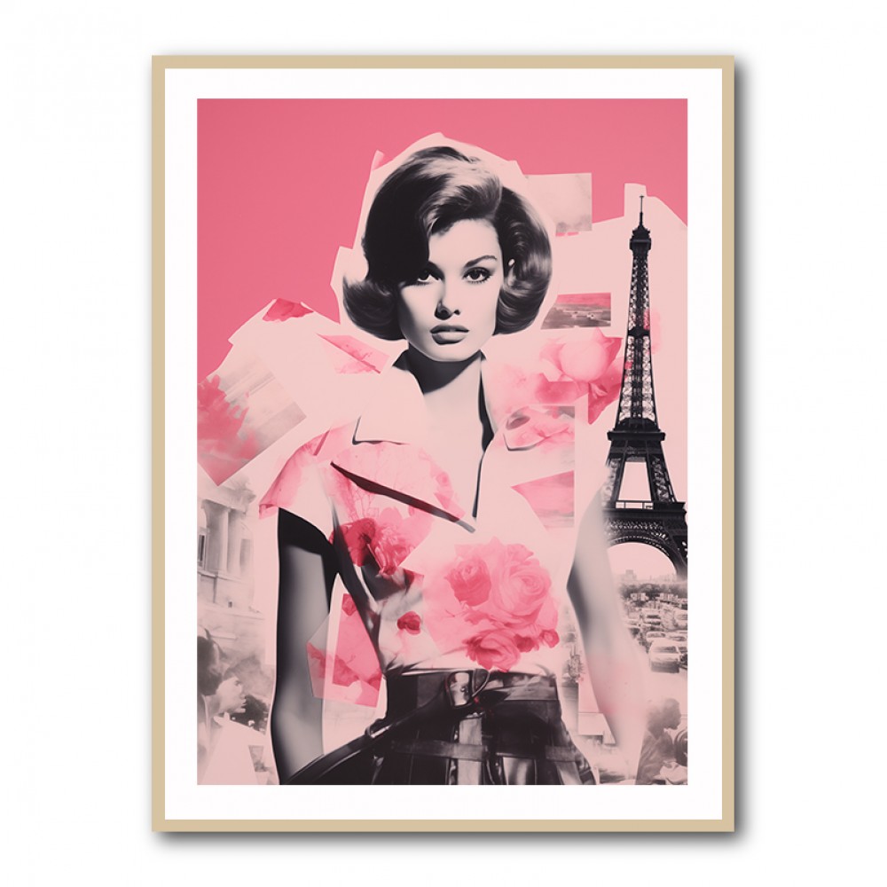 Eiffel Retro Pink Collage