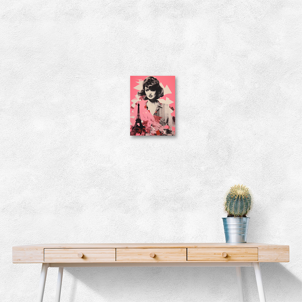 Lady Eiffel Retro Pink Collage Lady Eiffel Retro Pink Collage