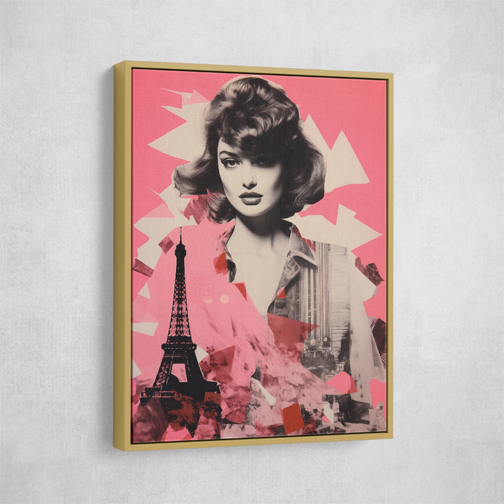 Lady Eiffel Retro Pink Collage Lady Eiffel Retro Pink Collage