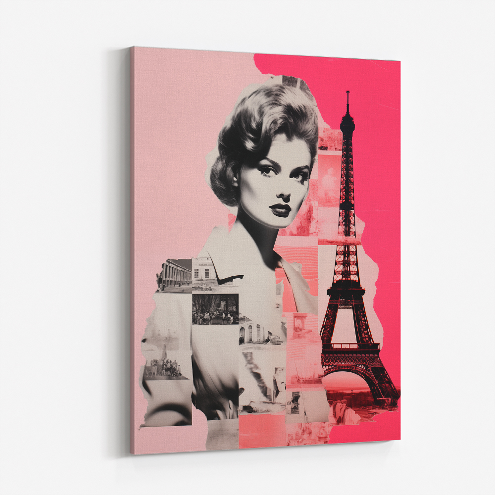 Lady Paris Retro Pink Collage