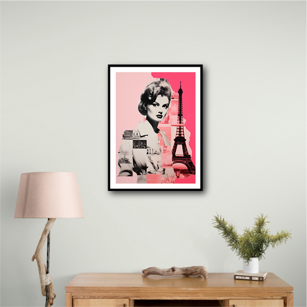 Lady Paris Retro Pink Collage