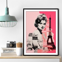 Lady Paris Retro Pink Collage