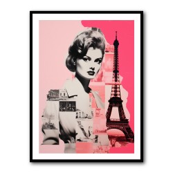 Lady Paris Retro Pink Collage