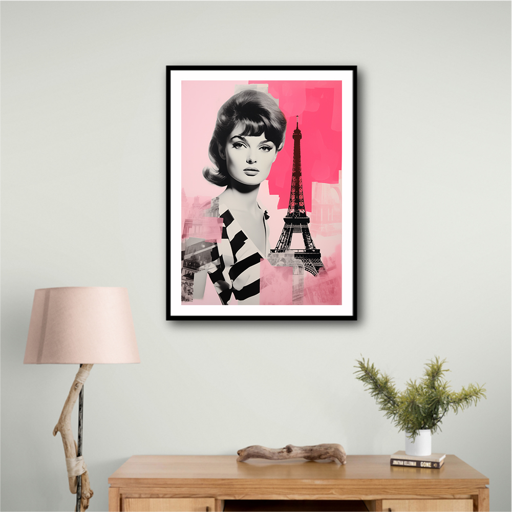 Lady Paris 2 Retro Pink Collage