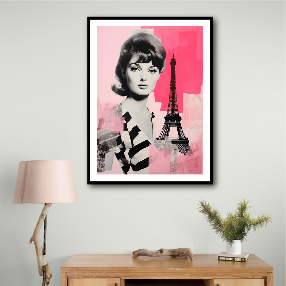 Lady Paris 2 Retro Pink Collage