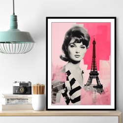 Lady Paris 2 Retro Pink Collage