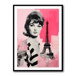 Lady Paris 2 Retro Pink Collage