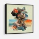 Beauty With Flowers Collage Wall Art