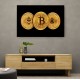 Crypto Coins On Black Wall Art