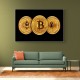 Crypto Coins On Black Wall Art