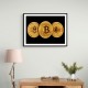 Crypto Coins On Black Wall Art