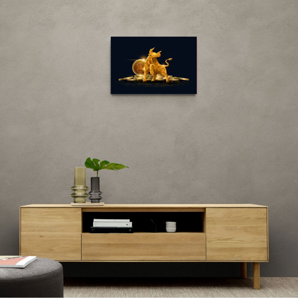 Bitcoin Golden Bull Wall Art