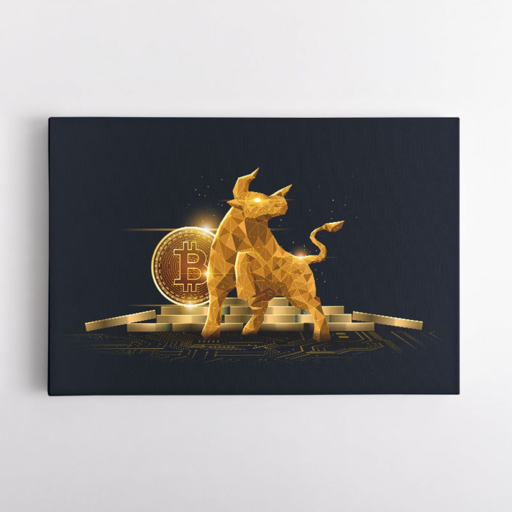 Bitcoin Golden Bull Wall Art