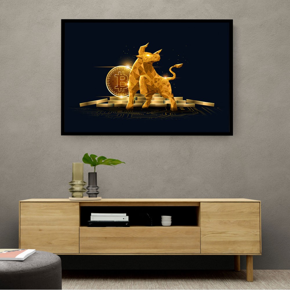 Bitcoin Golden Bull Wall Art