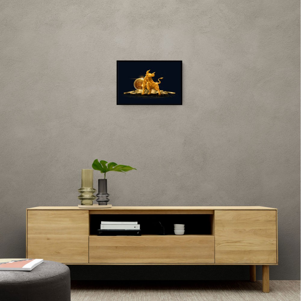 Bitcoin Golden Bull Wall Art