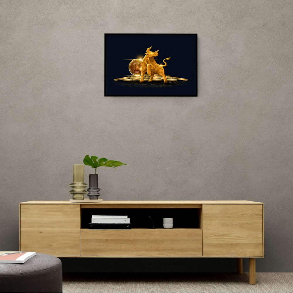 Bitcoin Golden Bull Wall Art