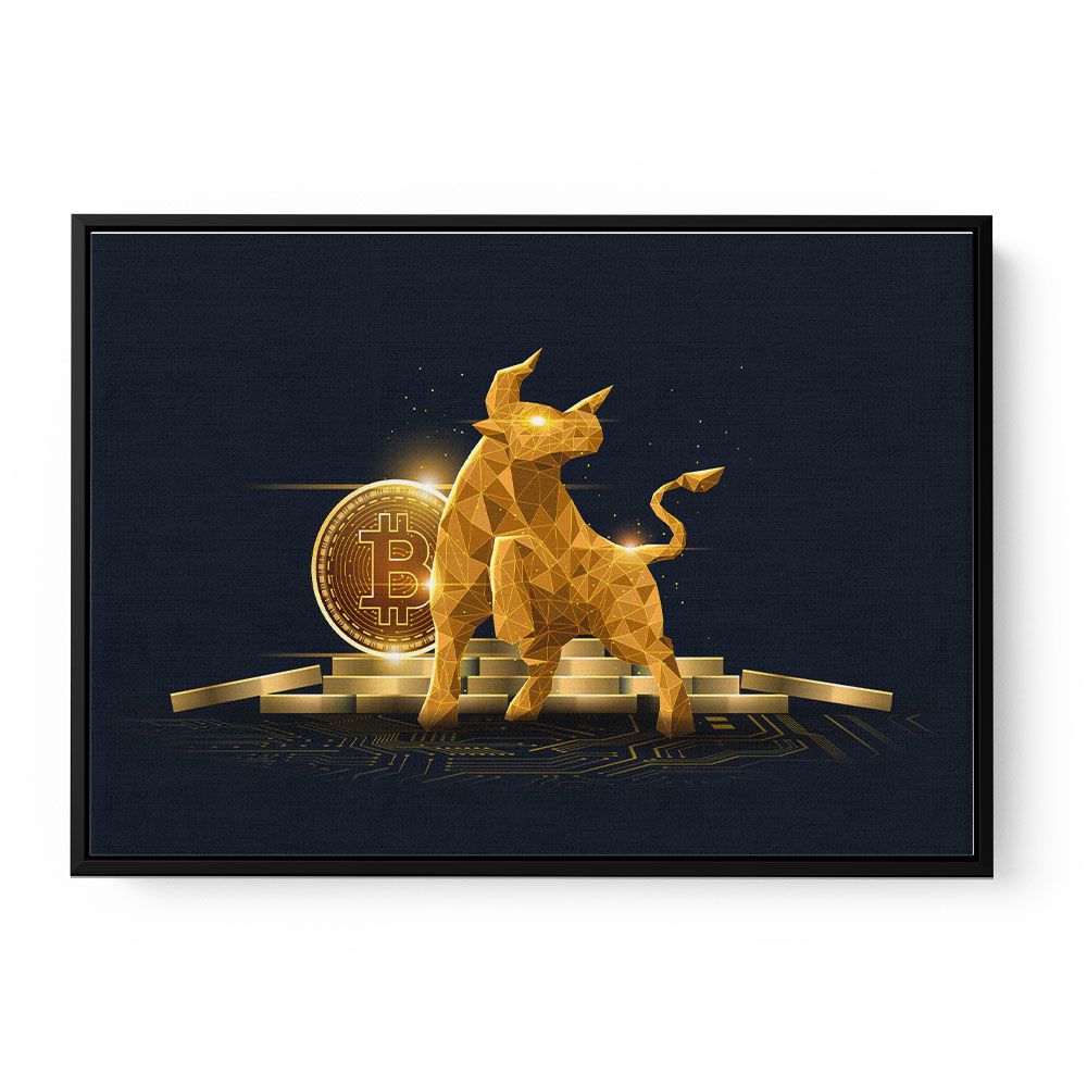 Bitcoin Golden Bull Wall Art