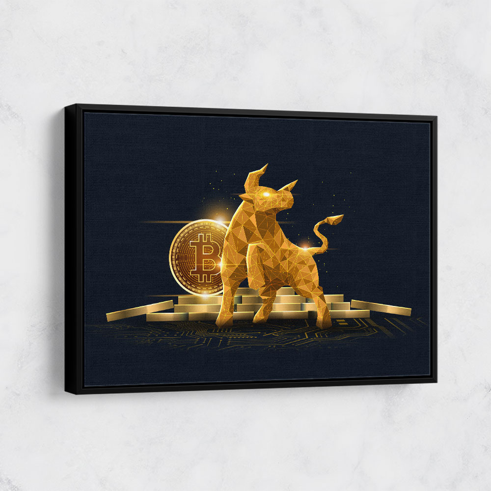 Bitcoin Golden Bull Wall Art