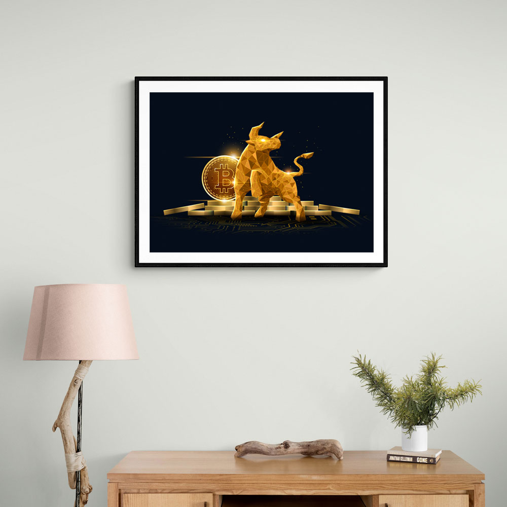 Bitcoin Golden Bull Wall Art