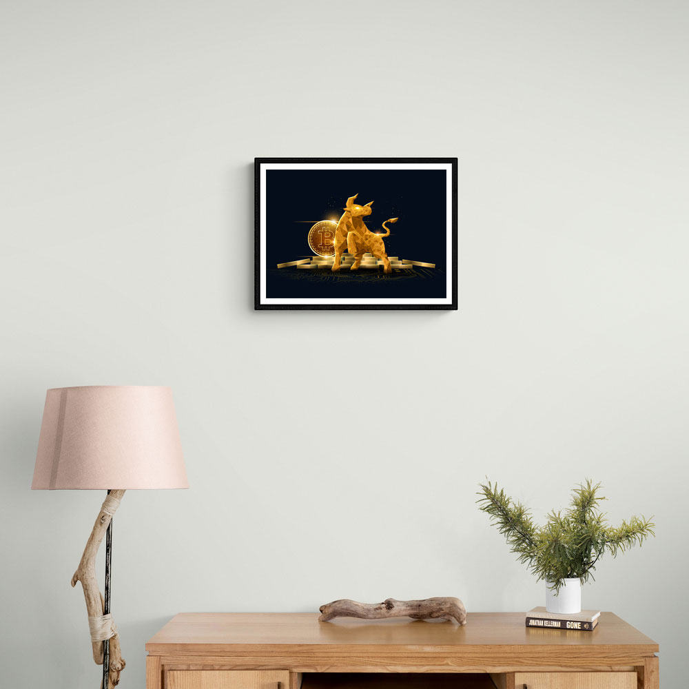 Bitcoin Golden Bull Wall Art