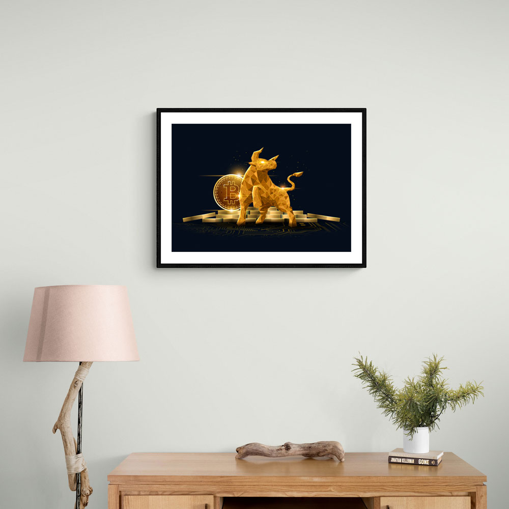 Bitcoin Golden Bull Wall Art