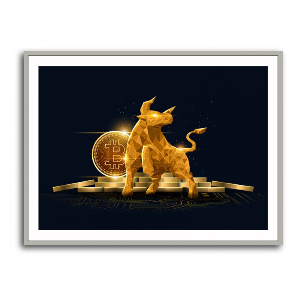 Bitcoin Golden Bull Wall Art