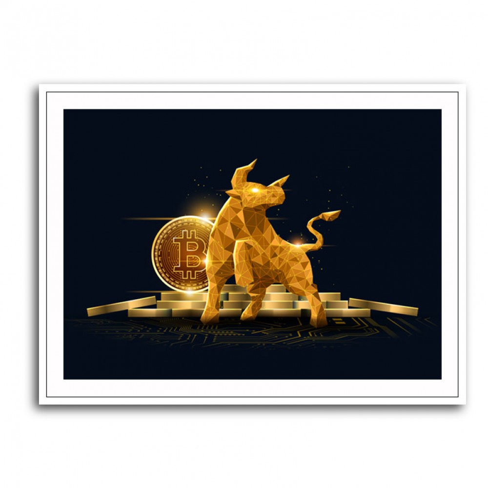 Bitcoin Golden Bull Wall Art