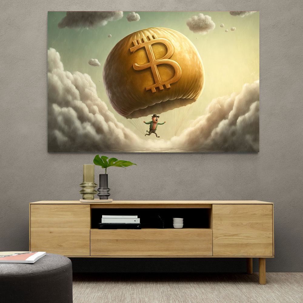 Bitcoin Parachute Wall Art
