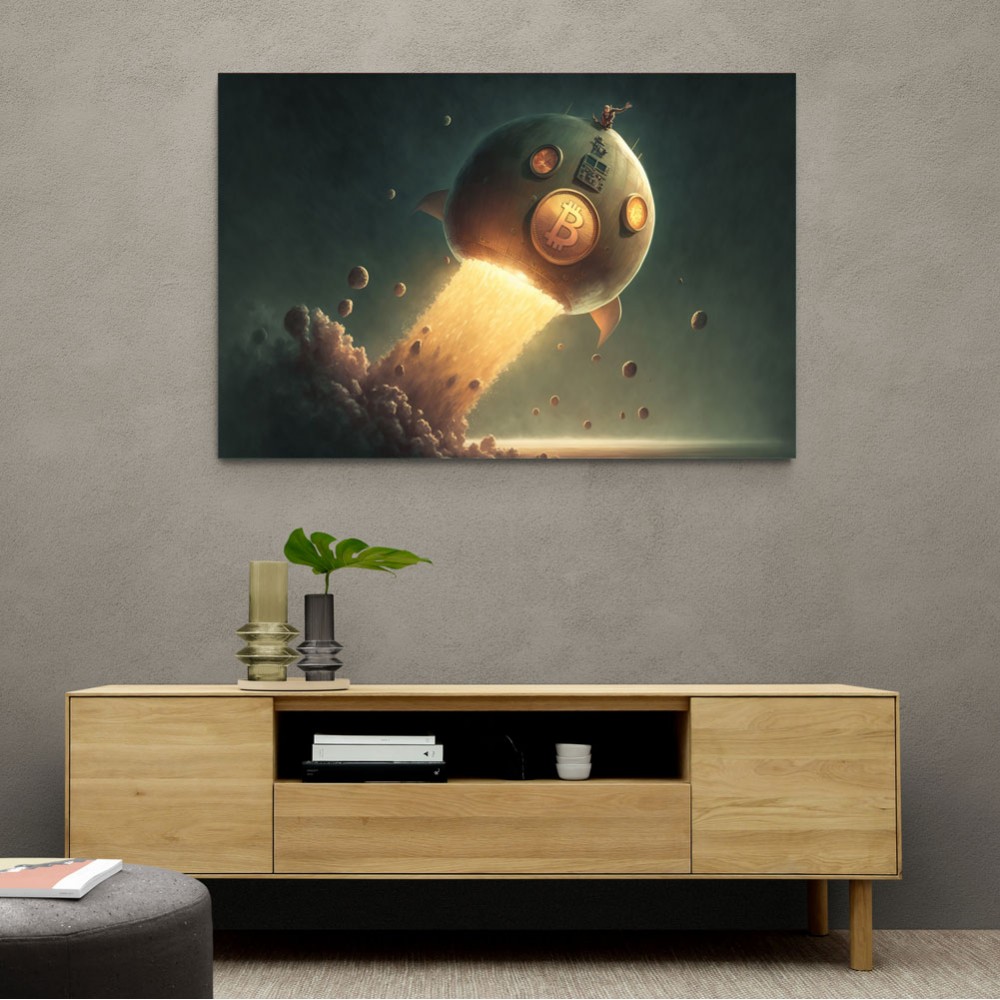 Bitcoin To The Moon Wall Art