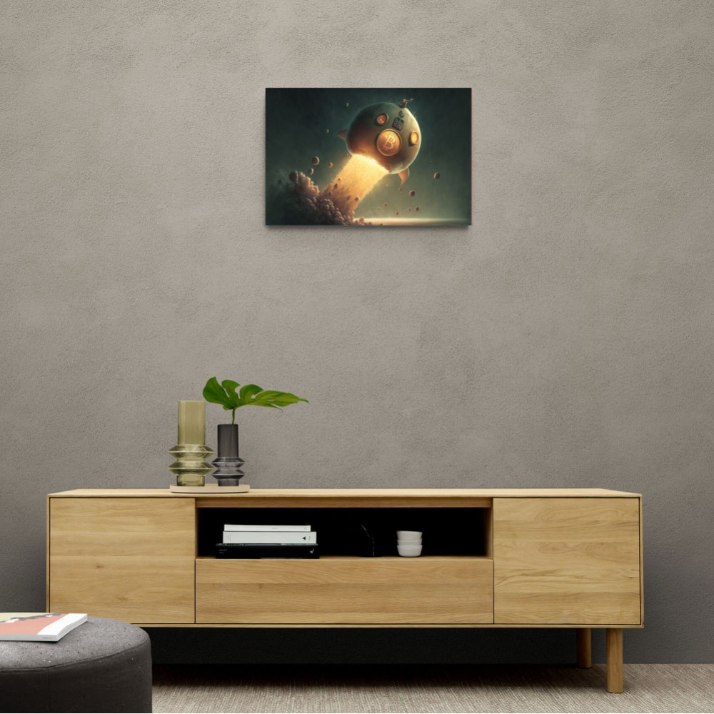 Bitcoin To The Moon Wall Art