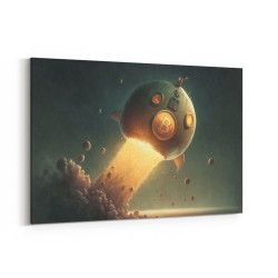 Bitcoin To The Moon Wall Art