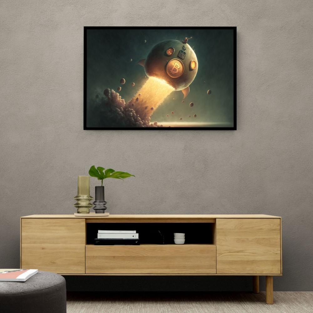 Bitcoin To The Moon Wall Art